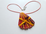Handmade Deep Red Necklace | Seashell Handpainted Jewelry - Vintage Radar