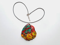 Stunning Colorful Handmade Necklace | Bright Handpainted Pendant - Vintage Radar