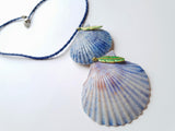 Gorgeous Statement Topaz Blue Seashell Necklace | Handmade Jewelry - Vintage Radar