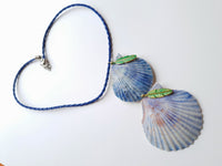 Gorgeous Statement Topaz Blue Seashell Necklace | Handmade Jewelry - Vintage Radar