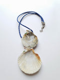 Gorgeous Statement Topaz Blue Seashell Necklace | Handmade Jewelry - Vintage Radar