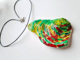 Handpainted Colorful Statement Necklace | Handmade Beautiful Pendant - Vintage Radar