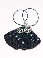 Black Butterfly Wing Statement Necklace with Watch Movement Wheels - Vintage Radar
