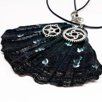 Black Butterfly Wing Statement Necklace with Watch Movement Wheels - Vintage Radar