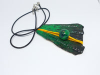 Emerald Green Triangle-Shaped Pendant and Necklace | Handmade - Vintage Radar