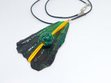 Emerald Green Triangle-Shaped Pendant and Necklace | Handmade - Vintage Radar