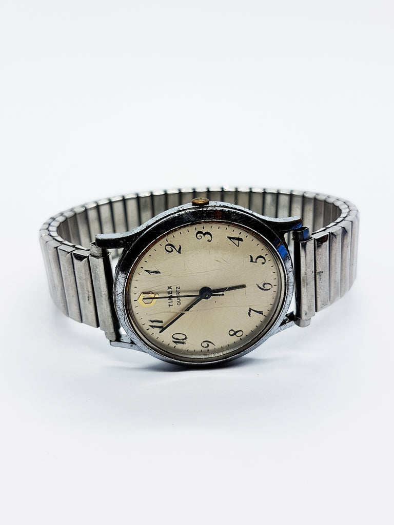 1990s Silver Timex Q Quartz Watch for Men & Women Old Timex Watch