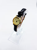 Small Gold Timex Leather Watch for Women | Ladies Small Gold Timex Dress Watch - Vintage Radar