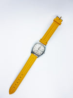 1988 Automatic Timex Square TV Watch | Yellow Strap Timex Watch for Men - Vintage Radar