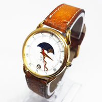 RJW Moon Phase Quartz Watch | Elegant Gold-tone Vintage Watch - Vintage Radar