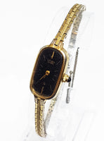 Tiny Gold-tone Citizen Quartz Watch | Black-Dial Citizen Watch For Ladies - Vintage Radar