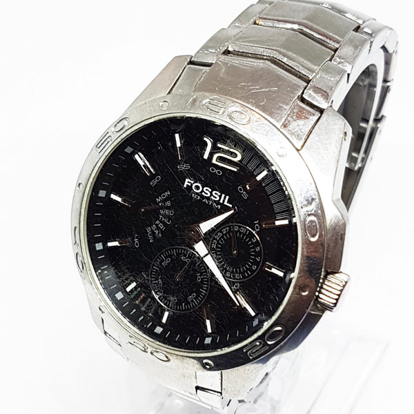 Vintage Fossil Watch for Him with Black Dial 42mm Mens Vintage