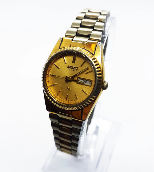 Vintage 3E23-0A69 Seiko Watch | Gold-tone Unisex Seiko Date Watch ...