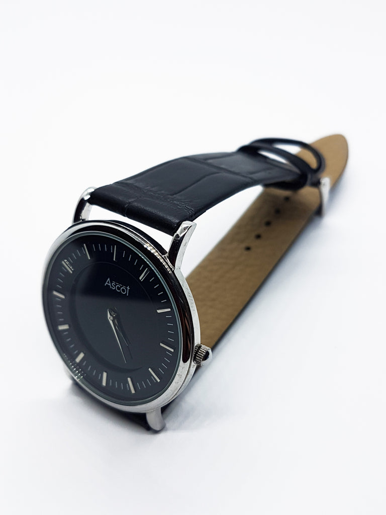 Minimalist Ascot Quartz Watch All Black Vintage Ascot Watch Vintage