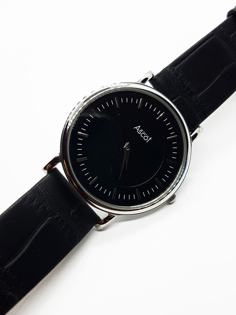 Minimalist Ascot Quartz Watch | All Black Vintage Ascot Watch – Vintage ...
