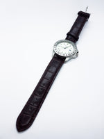 Silver-Tone Ascot Date Watch For Men | Luxury Ascot Quartz Watch - Vintage Radar