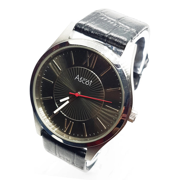 Minimalist Silver-Tone Ascot Watch for Men | Ascot Quartz Watches - Vintage Radar