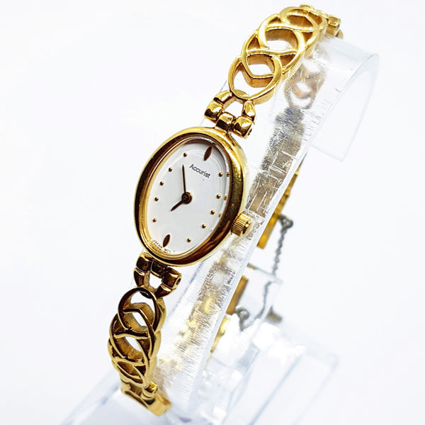 Gold-Tone Luxury Accurist Vintage Watch | Art-Deco Dainty Women's Watches - Vintage Radar