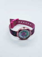 Vintage 1995 Pink Floral Lady Bug Flik Flak suizo reloj para mujeres