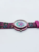 Vintage 1995 Pink Floral Lady Bug Flik Flak suizo reloj para mujeres