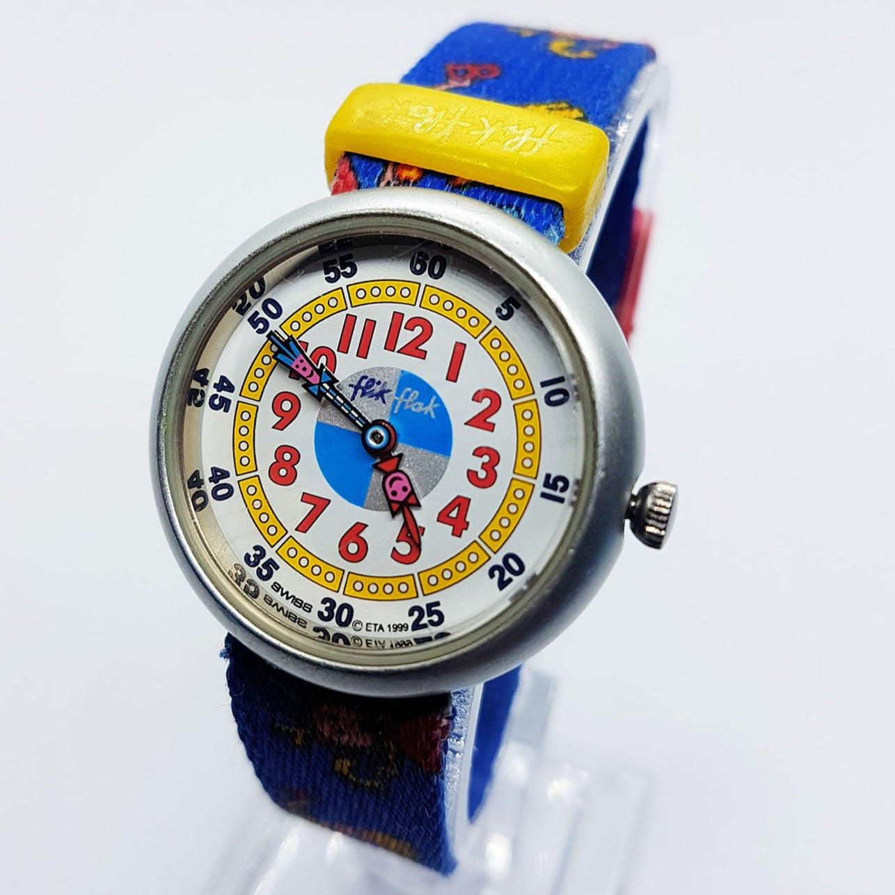 Flik Flak Blue & White Swiss Made offers Watch for Kids and Adults Vintage