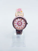 Powerpuff chicas rosa floral suizo Flik Flak reloj para mujeres y niñas | Relojes suizos vintage