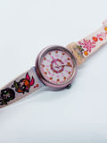 Powerpuff Girls Pink Blumenschweizer Flik Flak Uhr Für Frauen und Mädchen | Vintage -Schweizer Uhren