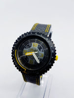 Black & Yellow Hipster Geometric Swiss Watches for Men and Women