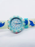 2008 Soft Blue Dolphin Aquatic Flik Flak reloj Regalo para el amante del océano