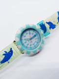 2008 Soft Blue Dolphin Aquatic Flik Flak reloj Regalo para el amante del océano