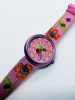 2003 Purple Lady Bug Flik Flak Swiss Swatch Watch for Women & Girls