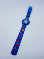 Chrismas Flik Flak Swiss Watch for Men and Women | Blue Santa Swiss Watch