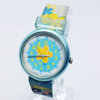 Bubbles Powerpuff Girls Hula Heroes suizo reloj | Hippie floral Flik Flak reloj