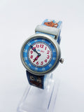 2001 Blue Teddy Bear Flik Flak ساعة سويسرية الصنع للأولاد والبنات