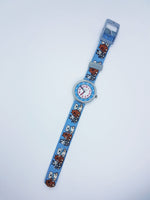 2001 Blue Teddybär Flik Flak In der Schweiz hergestellt Uhr Für Jungen & Mädchen