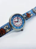 2001 Blue Teddybär Flik Flak In der Schweiz hergestellt Uhr Für Jungen & Mädchen