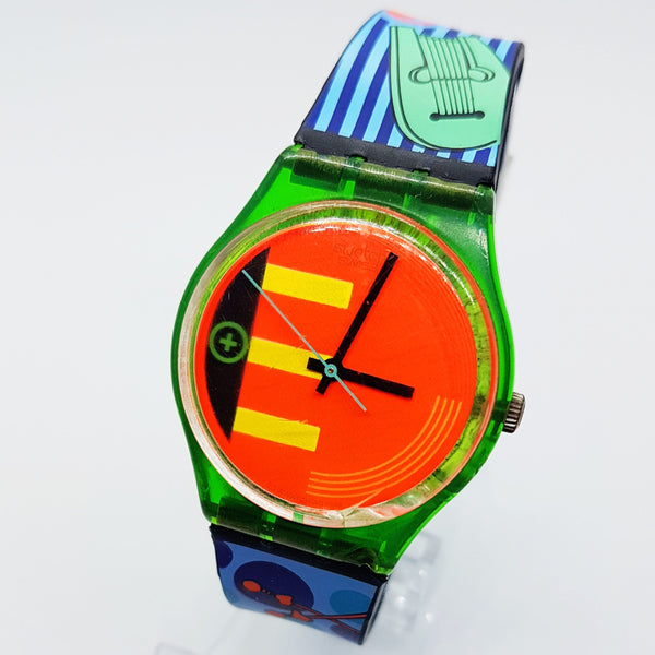 1988 Rare NEO RIDER GG103 Swatch Watch | 80s Swiss Neon Swatch Watch - Vintage Radar