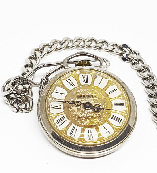 Bolsillo mecánico suizo de Bercona reloj Vintage de lujo de oro