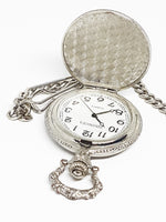 Silver Quartz Fisherman Pocket Watch | Personalized Pocket Watch Gift - Vintage Radar