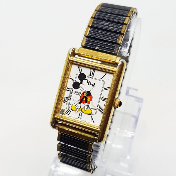 Extraño Mickey Mouse Lorus V501- 5G28 HR 1 reloj Muy viejo Disney Modelo