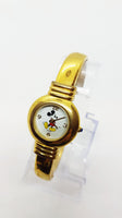 Orologio svizzero minimalista Mickey Mouse Orologio art deco di tono d'oro degli anni '90