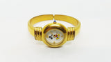 Minimalistische Schweizer gemacht Uhr Mickey Mouse 90er Gold Ton Art Deco Uhr