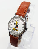 Extraño Lorus V515 6080 A1 Mickey Mouse reloj Dial blanco clásico Disney reloj
