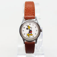 Selten Lorus V515 6080 A1 Mickey Mouse Uhr Klassisches weißes Zifferblatt Disney Uhr