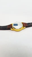 Lorus V501 1T50 HR 2 Mickey Mouse Watch Gold Case Brown Leather Watch Strap