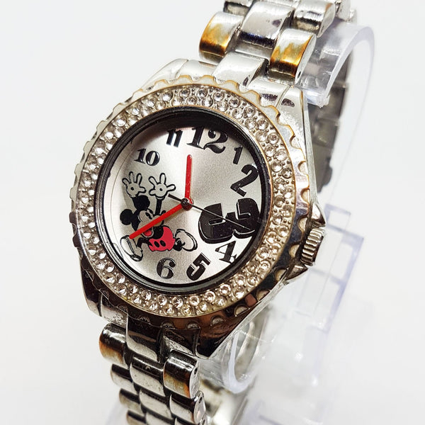 Accutime vintage di lusso Mickey Mouse Guarda | Orologio in stile diamante