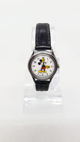 Cuero negro Mickey Mouse Lorus Antiguo reloj para hombre y mujer