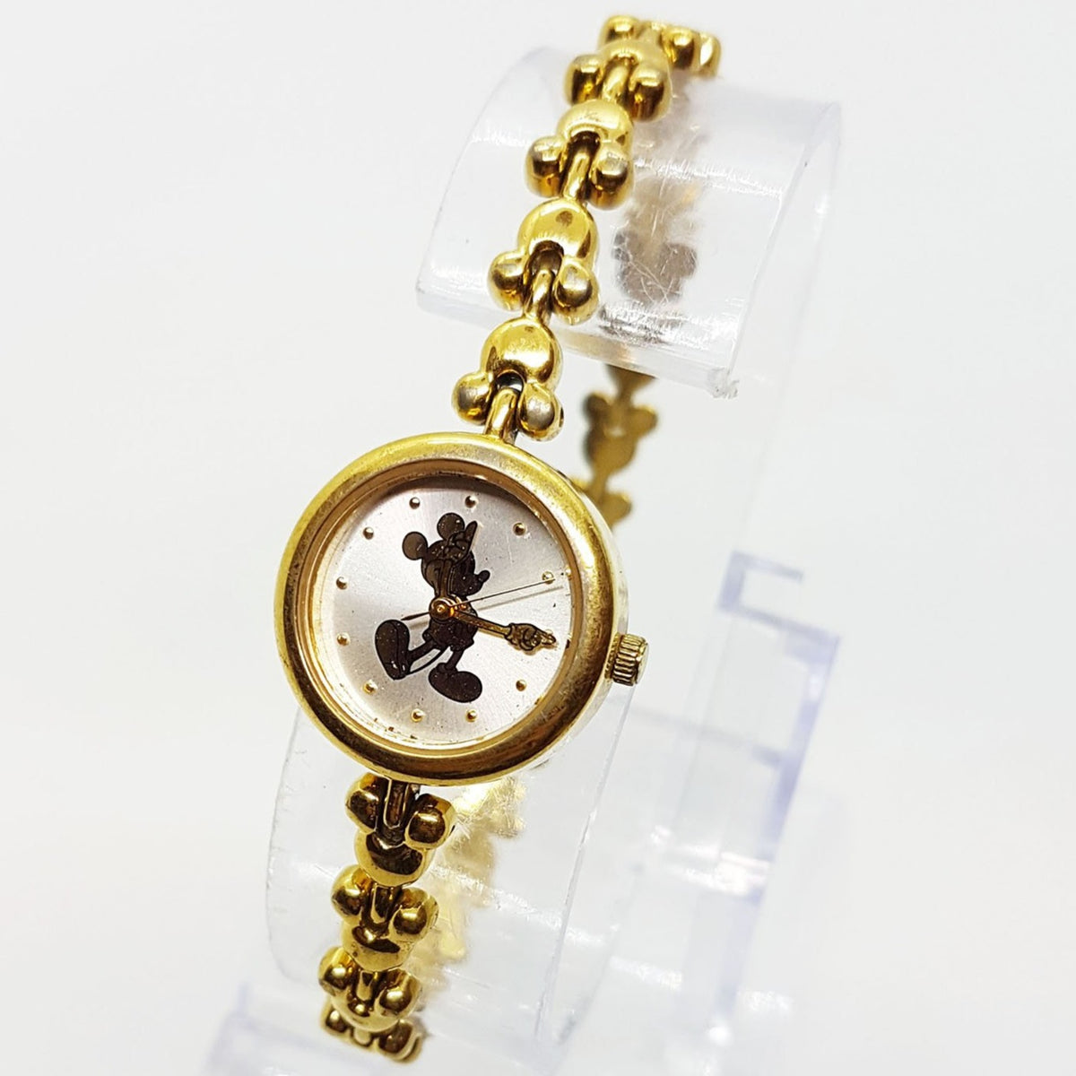 Unique Womens Disney Mickey Mouse Gold Tone Watch Elegant Design ...