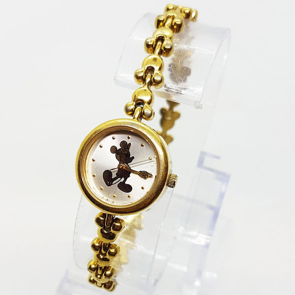 Unique Womens Disney Mickey Mouse Gold Tone Watch Minimalist Elegant Design