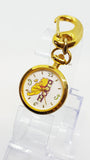 Vintage Winnie The Pooh Disney Pocket Watch | Gold Disney Keychain